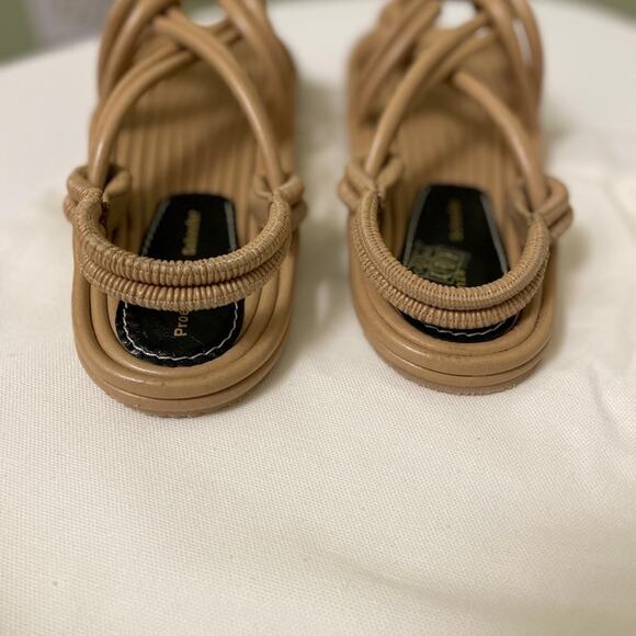 NWT Women’s Proenza Schouler Fabri Cable Sandal Flat Khaky Beige Sz US 7 EU 37 - Picture 13 of 15